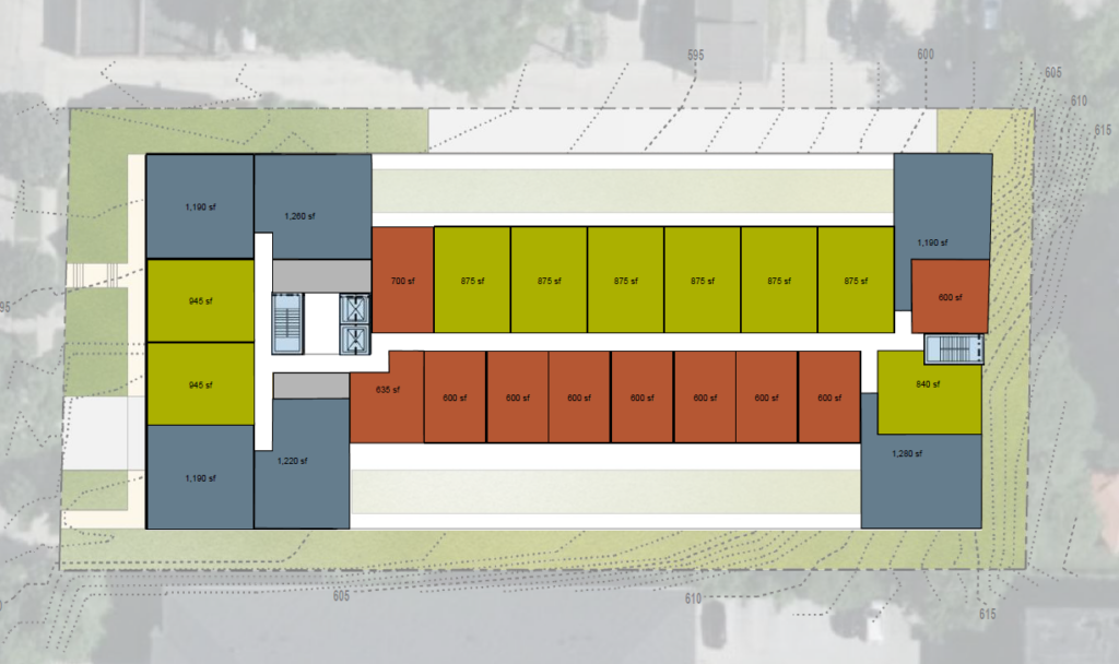 Design layout for Austin Commons - An affordable housing development in Milwaukee, Wisconsin.